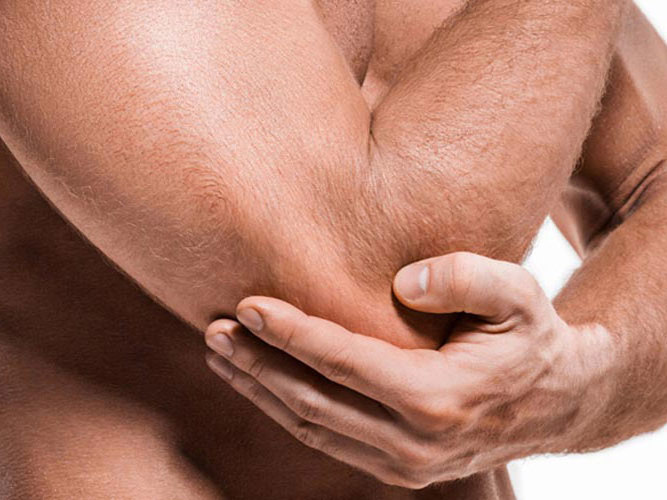 Albue på hvit bakgrunn