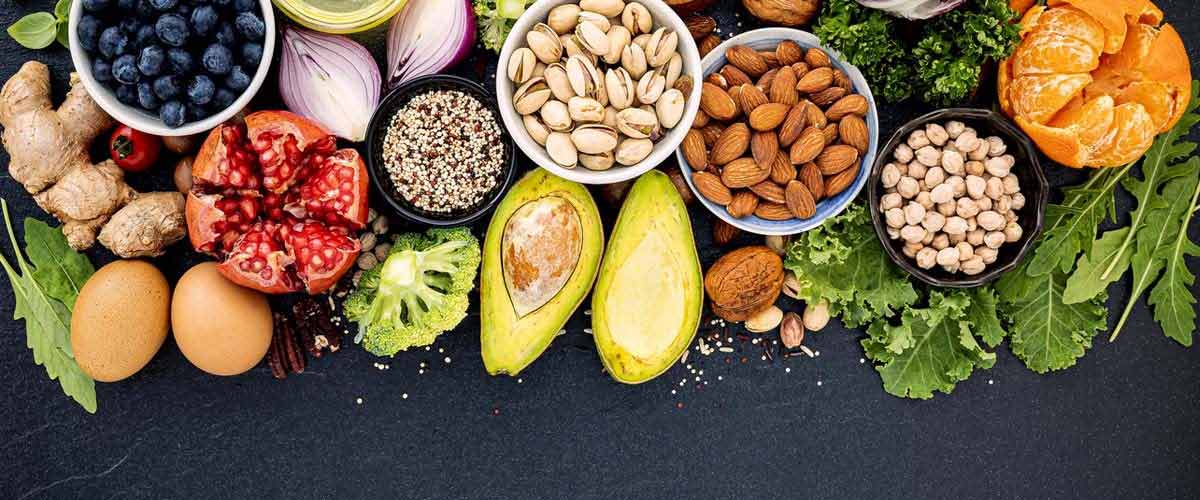 fargerike frukter og grønnsaker. 